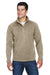 Devon & Jones DG792 Mens Bristol Sweater Fleece 1/4 Zip Sweatshirt Khaki Brown Front