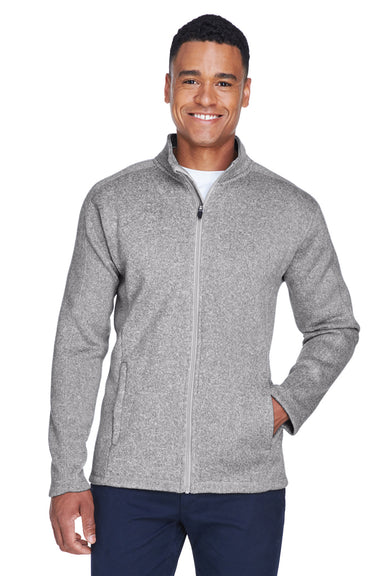 Devon & Jones DG793 Mens Bristol Full Zip Sweater Fleece Jacket Grey Front