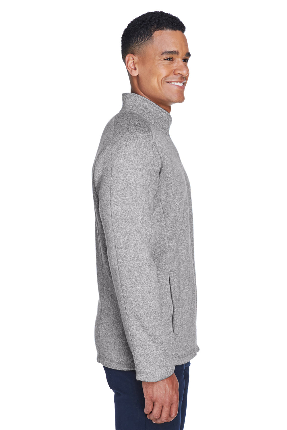 Devon & Jones DG793 Mens Bristol Full Zip Sweater Fleece Jacket Grey Side