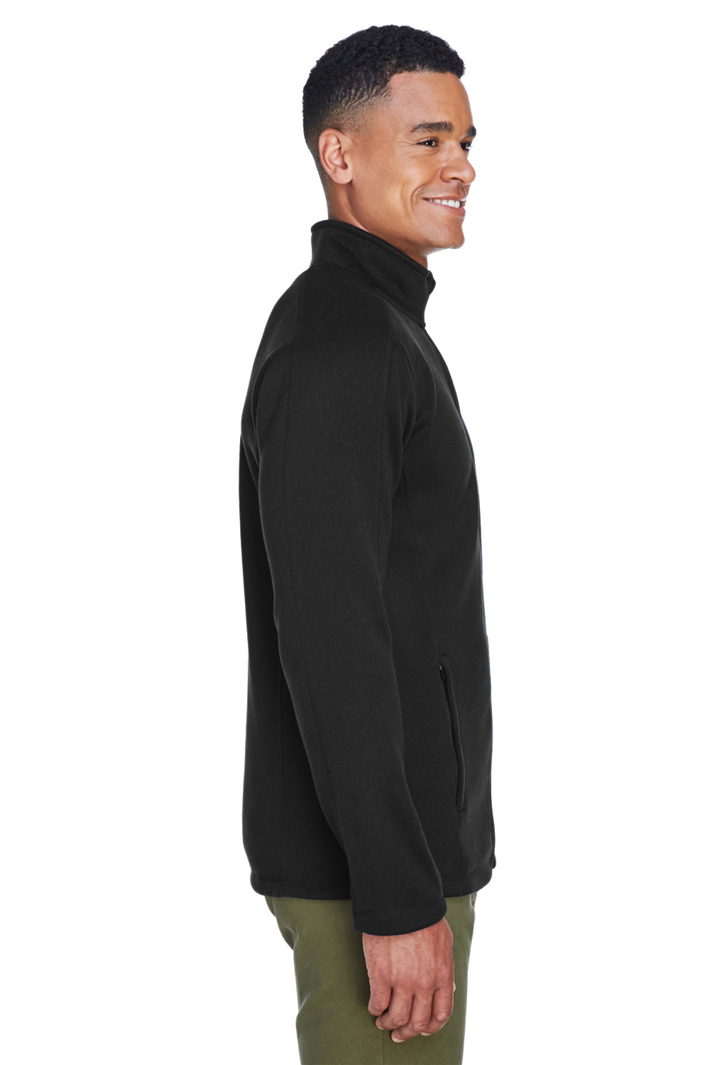 Devon & Jones DG793 Mens Bristol Full Zip Sweater Fleece Jacket Black Side