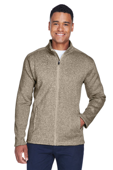 Devon & Jones DG793 Mens Bristol Full Zip Sweater Fleece Jacket Khaki Brown Front