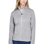 Devon & Jones Womens Bristol Pill Resistant Sweater Fleece Full Zip Jacket - Heather Grey