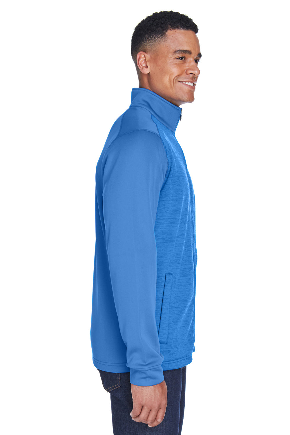 Devon & Jones DG796 Mens Newbury Fleece Full Zip Sweatshirt French Blue Side