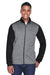 Devon & Jones DG796 Mens Newbury Fleece Full Zip Sweatshirt Grey/Black Front