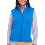 Devon & Jones Womens Newbury Full Zip Fleece Vest - Heather French Blue - Closeout