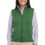 Devon & Jones Womens Newbury Full Zip Fleece Vest - Heather Forest Green - Closeout