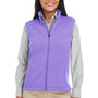 Devon & Jones Womens Newbury Full Zip Fleece Vest - Heather Grape Purple - Closeout