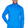 Devon & Jones Mens Newbury Fleece 1/4 Zip Sweatshirt - Heather French Blue