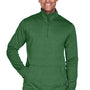 Devon & Jones Mens Newbury Fleece 1/4 Zip Sweatshirt - Heather Forest Green
