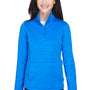 Devon & Jones Womens Newbury Fleece 1/4 Zip Sweatshirt - Heather French Blue