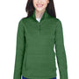 Devon & Jones Womens Newbury Fleece 1/4 Zip Sweatshirt - Heather Forest Green