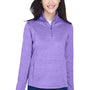 Devon & Jones Womens Newbury Fleece 1/4 Zip Sweatshirt - Heather Grape Purple