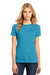 District DM104L Womens Perfect Weight Short Sleeve Crewneck T-Shirt Turquoise Blue Front