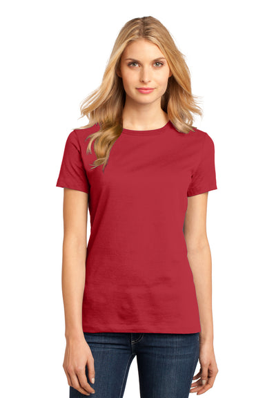 District DM104L Womens Perfect Weight Short Sleeve Crewneck T-Shirt Red Front