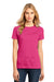 District DM104L Womens Perfect Weight Short Sleeve Crewneck T-Shirt Fuchsia Pink Front