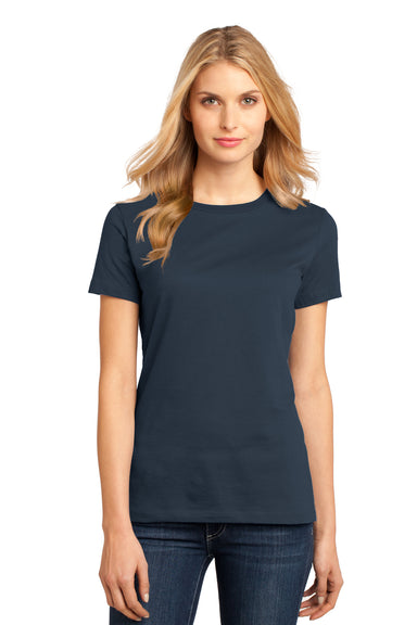 District DM104L Womens Perfect Weight Short Sleeve Crewneck T-Shirt Navy Blue Front
