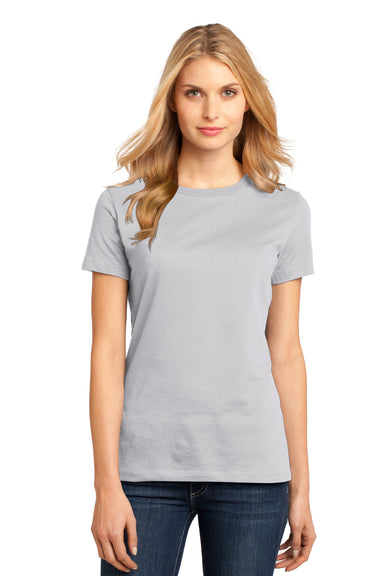 District DM104L Womens Perfect Weight Short Sleeve Crewneck T-Shirt Silver Grey Front