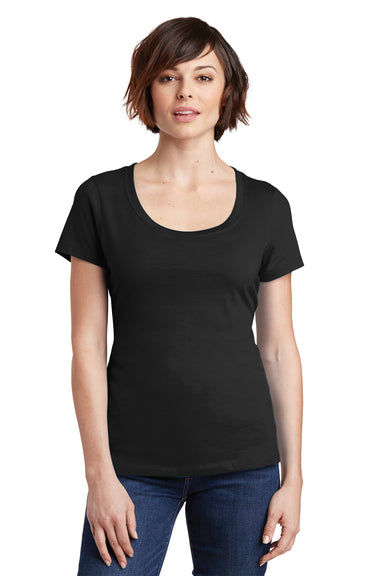 District DM106L Womens Perfect Weight Short Sleeve Scoop Neck T-Shirt Black Front