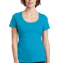 District Womens Perfect Weight Short Sleeve Scoop Neck T-Shirt - Bright Turquoise Blue - Closeout
