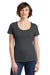District DM106L Womens Perfect Weight Short Sleeve Scoop Neck T-Shirt Charcoal Grey Front