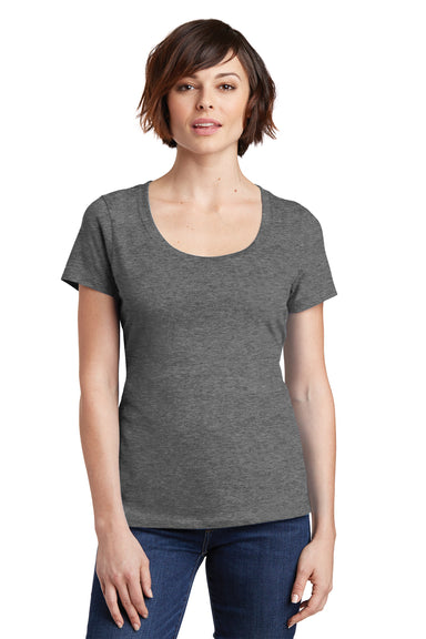 District DM106L Womens Perfect Weight Short Sleeve Scoop Neck T-Shirt Heather Nickel Grey Front