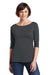 District DM107L Womens Perfect Weight 3/4 Sleeve T-Shirt Charcoal Grey Front