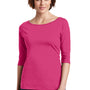District Womens Perfect Weight 3/4 Sleeve T-Shirt - Dark Fuchsia Pink - Closeout