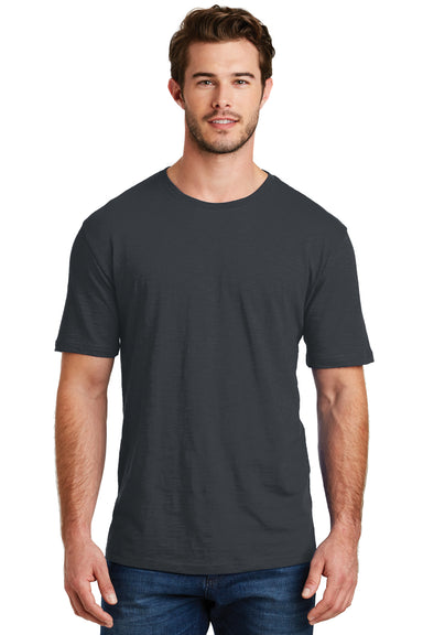 District DM108 Mens Perfect Blend Short Sleeve Crewneck T-Shirt Charcoal Grey Front