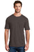 District DM108 Mens Perfect Blend Short Sleeve Crewneck T-Shirt Heather Brown Front