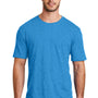 District Mens Perfect Blend Short Sleeve Crewneck T-Shirt - Heather Bright Turquoise Blue