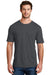 District DM108 Mens Perfect Blend Short Sleeve Crewneck T-Shirt Heather Charcoal Grey Front