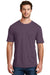 District DM108 Mens Perfect Blend Short Sleeve Crewneck T-Shirt Heather Eggplant Purple Front