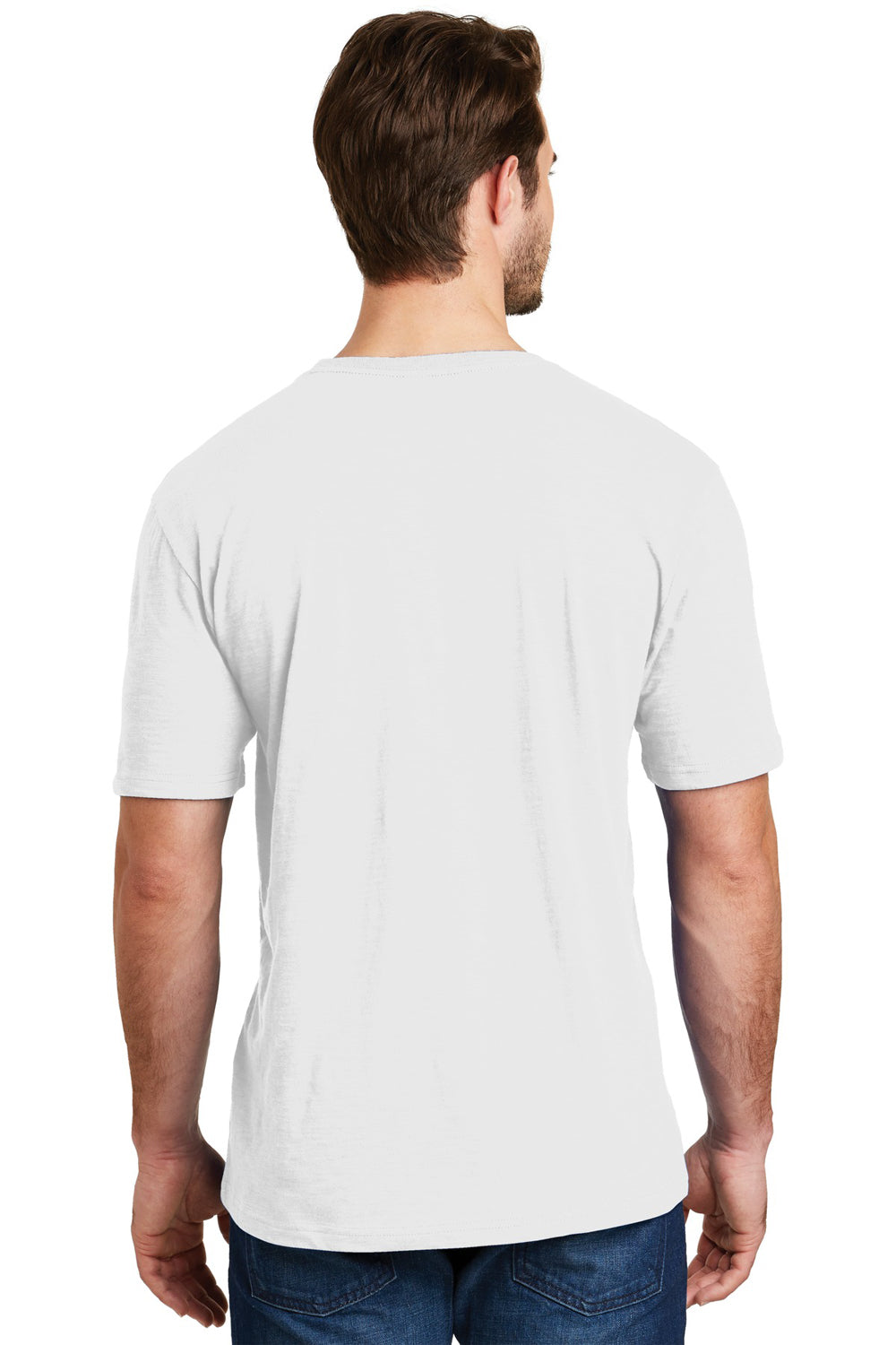 District DM108 Mens Perfect Blend Short Sleeve Crewneck T-Shirt White Back