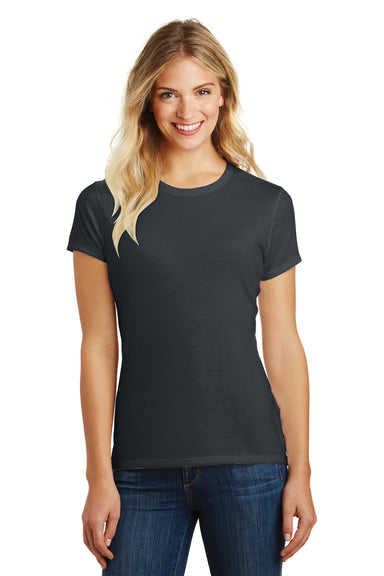 District DM108L Womens Perfect Blend Short Sleeve Crewneck T-Shirt Charcoal Grey Front