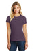 District DM108L Womens Perfect Blend Short Sleeve Crewneck T-Shirt Heather Eggplant Purple Front