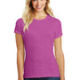 District Womens Perfect Blend Short Sleeve Crewneck T-Shirt - Heather Pink Raspberry - Closeout