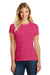 District DM108L Womens Perfect Blend Short Sleeve Crewneck T-Shirt Heather Watermelon Pink Front