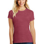 District Womens Perfect Blend Short Sleeve Crewneck T-Shirt - Heather Red