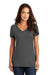 District DM1170L Womens Perfect Weight Short Sleeve V-Neck T-Shirt Charcoal Grey Front