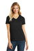 District DM1190L Womens Perfect Blend Short Sleeve V-Neck T-Shirt Black Front