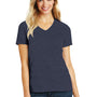 District Womens Perfect Blend Short Sleeve V-Neck T-Shirt - Heather Navy Blue