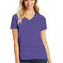 District Womens Perfect Blend Short Sleeve V-Neck T-Shirt - Heather Purple