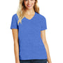 District Womens Perfect Blend Short Sleeve V-Neck T-Shirt - Heather Royal Blue