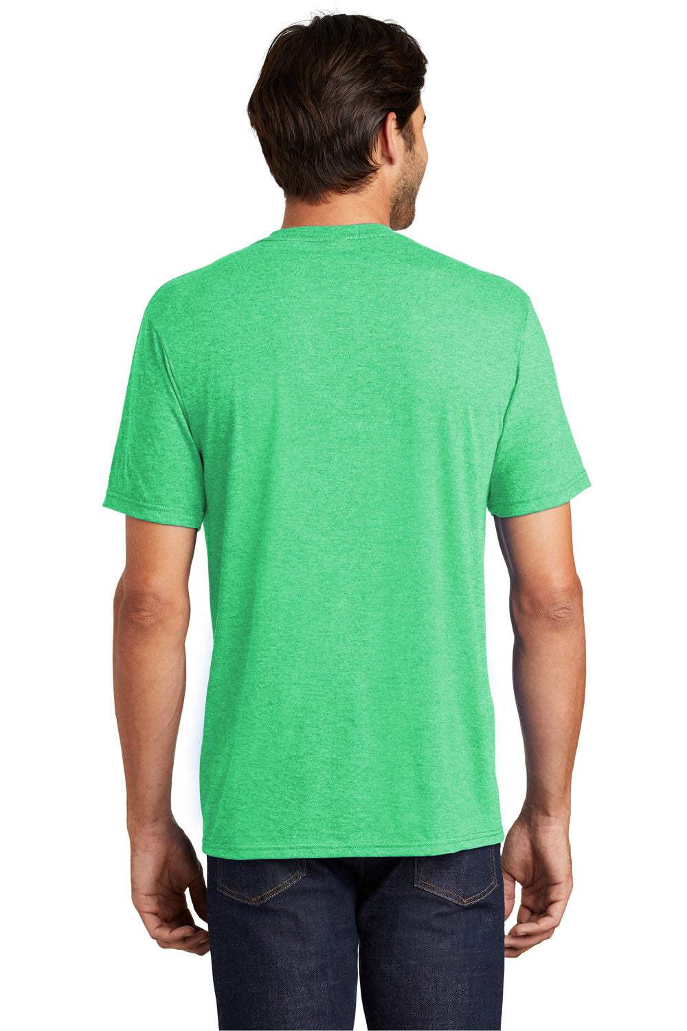 District DM130 Mens Perfect Tri Short Sleeve Crewneck T-Shirt Green Frost Back