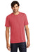 District DM130 Mens Perfect Tri Short Sleeve Crewneck T-Shirt Red Frost Front