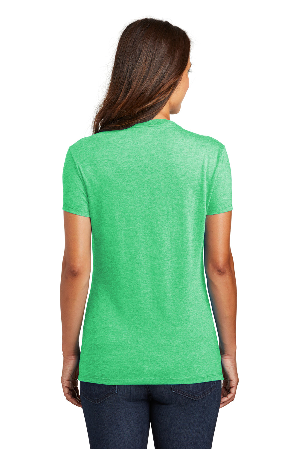District DM130L Womens Perfect Tri Short Sleeve Crewneck T-Shirt Green Frost Back