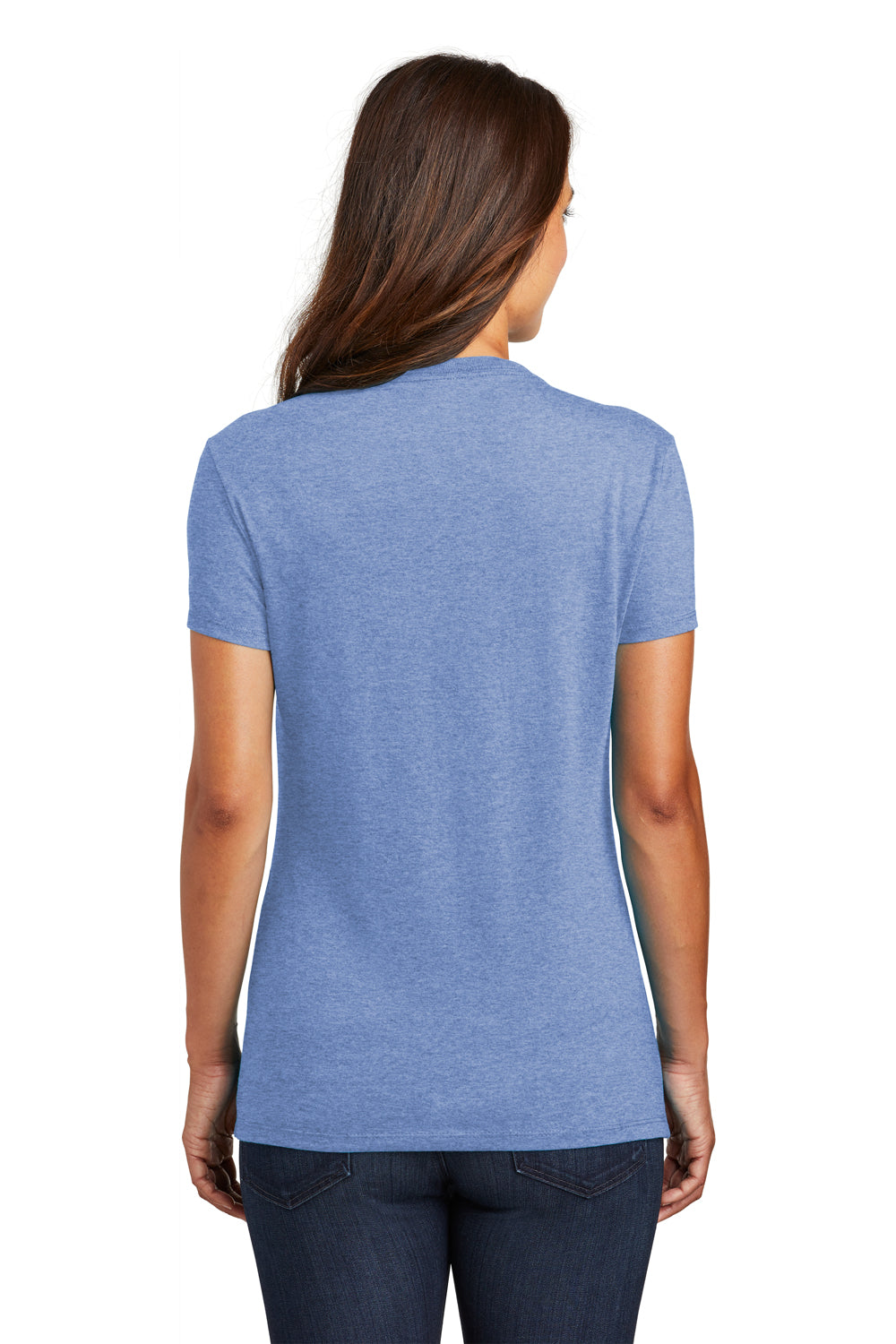 District DM130L Womens Perfect Tri Short Sleeve Crewneck T-Shirt Maritime Blue Frost Back
