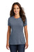 District DM130L Womens Perfect Tri Short Sleeve Crewneck T-Shirt Navy Blue Frost Front