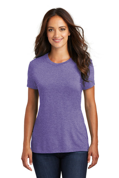 District DM130L Womens Perfect Tri Short Sleeve Crewneck T-Shirt Purple Frost Front