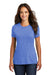 District DM130L Womens Perfect Tri Short Sleeve Crewneck T-Shirt Royal Blue Frost Front